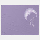 Lila Gute Nacht Mond Fleecedecke (Vorderseite (Horizontal))