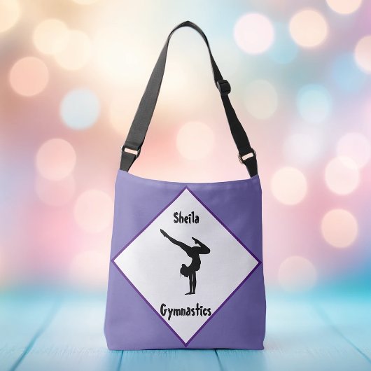 Lila Gymnastik Personalisiert Tragetaschen Mit Langen Trägern