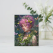 Lila Haar-Ivy und Schmetterlingsfrau Postkarte (Stehend Vorderseite)