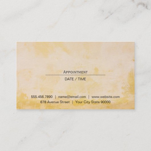 Lila Haar | Schere Terminkarte (Rückseite)