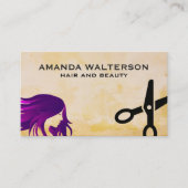 Lila Haar | Schere Terminkarte (Vorderseite)