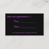 Lila Haar-Schmetterlings-Dame Appt. 2 Terminkarte (Rückseite)