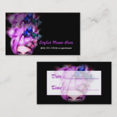 Lila Haar-Schmetterlings-Dame Appt. 4 Terminkarte (Vorne/Hinten)