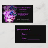 Lila Haar-Schmetterlings-Dame Appt. 6 Terminkarte (Vorne/Hinten)