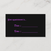 Lila Haar-Schmetterlings-Dame Appt. 6 Terminkarte (Rückseite)