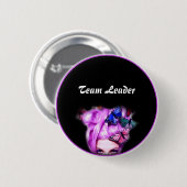 Lila Haar-Schmetterlings-Dame Button (Vorne & Hinten)