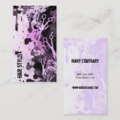 lila Haar-Stylist des Grungesprayfarben-Spritzers Visitenkarte (Vorne/Hinten)