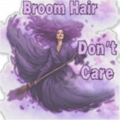 Lila Haarbusche: Haare, egal. Aufkleber (Vorderseite)