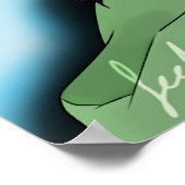 Lila haarige Katze mit Kopfhörern Poster (Ecke)