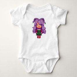 Lila Haarmädchen Baby Strampler
