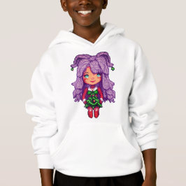 Lila Haarmädchen Hoodie