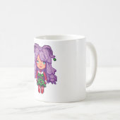 Lila Haarmädchen Kaffeetasse (VorderseiteRechts)