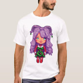 Lila Haarmädchen T-Shirt (Vorderseite)