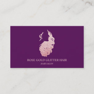 Lila Haarverlängerung Roségold Visitenkarte