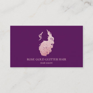 Lila Haarverlängerung Roségold Visitenkarte