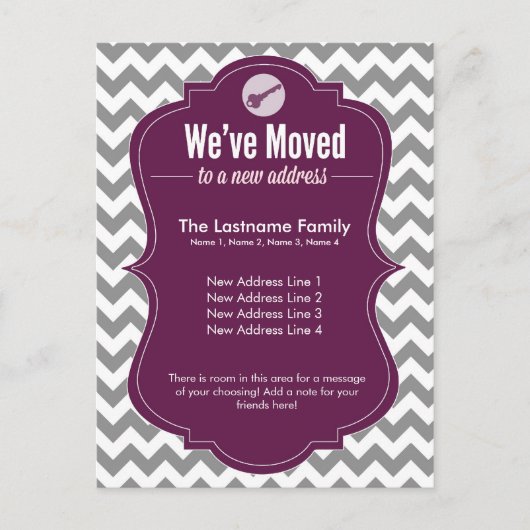 Lila haben wir den Adresswechsel von Postkarten ve (Vorderseite)