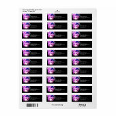 Lila Hair Butterfly Lady Rücksendeadressen-Aufkleb (Vorne)