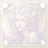 Lila Hair Fairy Angel Fantasy Kunst, Dichtung und Glasuntersetzer (Rückseite)