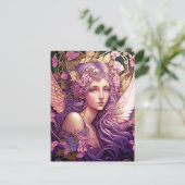 Lila Hair Fairy Angel Fantasy Kunst, Dichtung und Postkarte (Stehend Vorderseite)