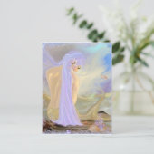 Lila Hair Mermaid Postkarte (Stehend Vorderseite)