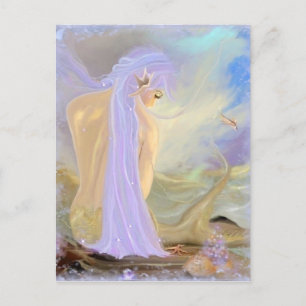 Lila Hair Mermaid Postkarte