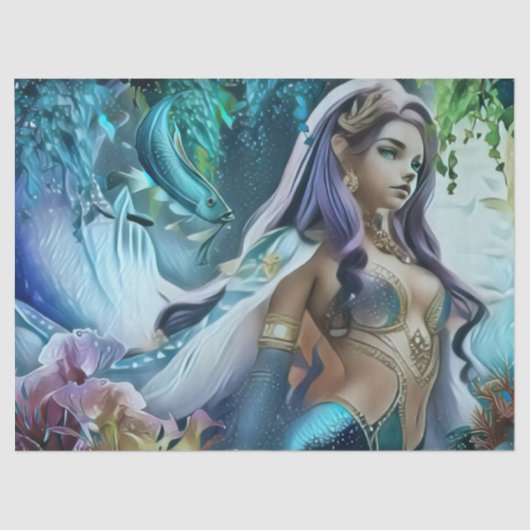 Lila Hair Mermaid Seidenpapier (Vorderseite)