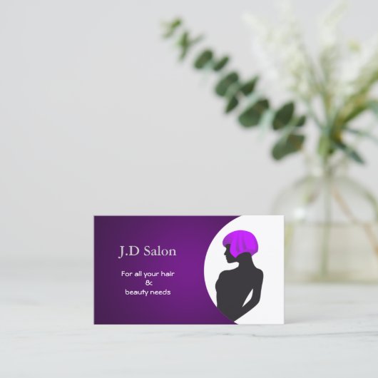 lila Hair Salon Visitenkarten Visitenkarte (Stehend Vorderseite)