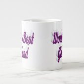 Lila Halbskript Jumbo-Tasse (Vorderseite)