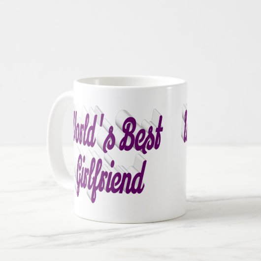 Lila Halbskript Kaffeetasse (Vorderseite Links)