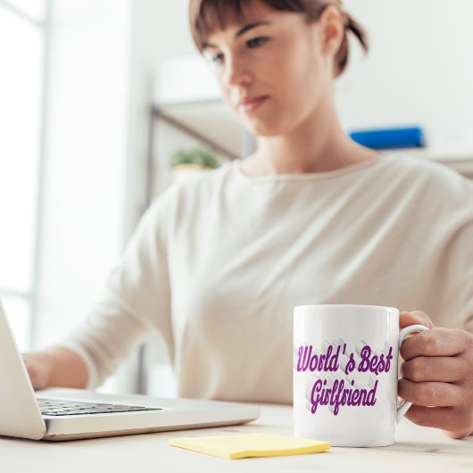 Lila Halbskript Kaffeetasse