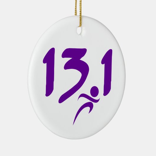 Lila Hälftemarathon 13,1 Keramik Ornament (Rechts)