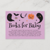 Lila Halloween Baby Shower Books Begleitkarte (Vorderseite)