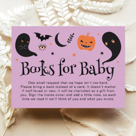 Lila Halloween Baby Shower Books Begleitkarte