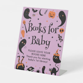 Lila Halloween Baby Shower Books Sockelschild