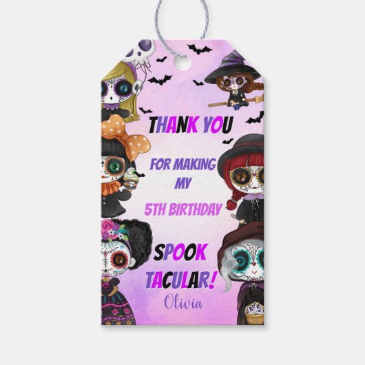 Lila Halloween-Begleithefte Geschenkanhänger (Vorderseite)