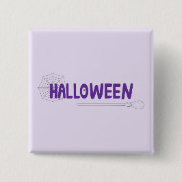 Lila Halloween-Bekleidung mit weißem Broom-Design Button