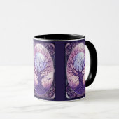 Lila Halloween-Blüte Tasse (VorderseiteRechts)