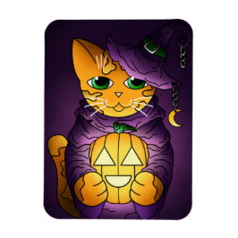 Lila Halloween-Cat-Magnet Magnet