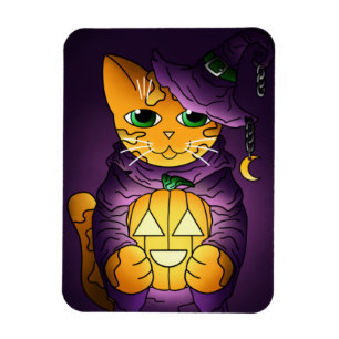 Lila Halloween-Cat-Magnet Magnet