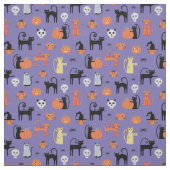 Lila Halloween Cat Pattern Stoff (Muster)