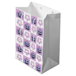 Lila Halloween-Checkboard für kleine Mädchen Mittlere Geschenktüte
