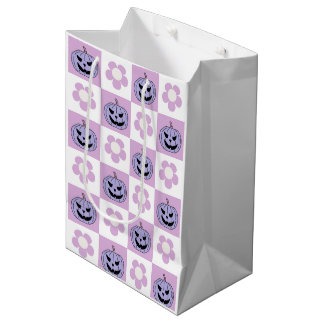 Lila Halloween-Checkboard für kleine Mädchen Mittlere Geschenktüte