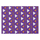 Lila Halloween Ghost Pattern Holiday Tableclout Tischdecke (Vorderseite (Horizontal))