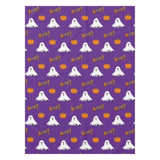 Lila Halloween Ghost Pattern Holiday Tableclout Tischdecke (Vorderseite)
