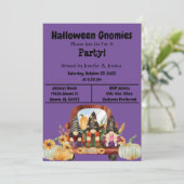 Lila Halloween-Gnome-Party Einladung (Stehend Vorderseite)