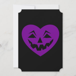 lila Halloween-Herz gothischer Valentinstag grusel Einladung