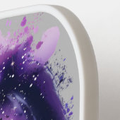 Lila Halloween Hexe auf einem Broom Fledermäuse Vo Pickleball Schläger (Linke Seite)