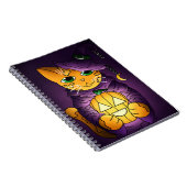 Lila Halloween Hexenkatze Notizblock (Rechte Seite)