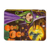 Lila Halloween Hexenkürbis Pumpkins Große Augen Magnet (Horizontal)