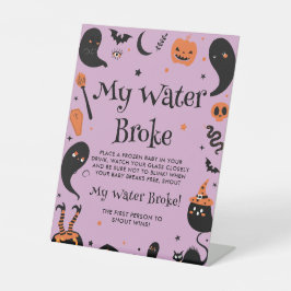 Lila HalloWeen Kinderdusche Mein Wasserbroke Spiel Sockelschild